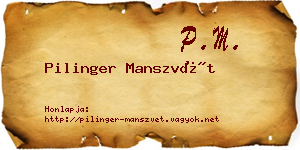Pilinger Manszvét névjegykártya